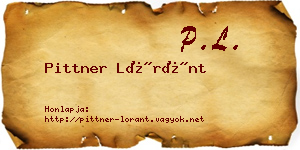 Pittner Lóránt névjegykártya