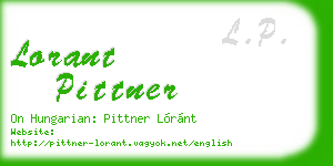 lorant pittner business card