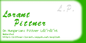 lorant pittner business card